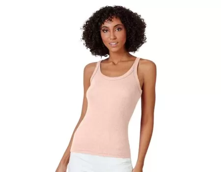 CAMISETA REGATA BÁSICA FEMININA HERING N1TE - Rosa claro