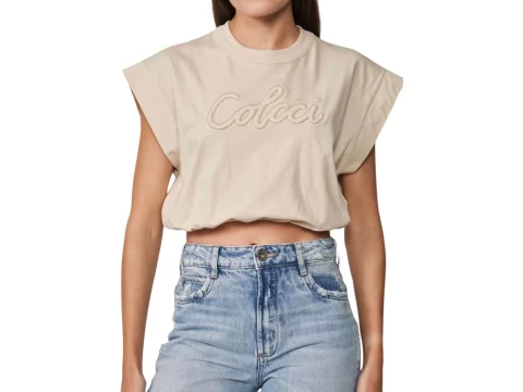 CAMISETA BORDADO EM RELEVO COLCCI 034.01.06343 - Bege