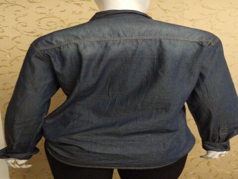 CAMISETE FEMININO JEANS COM BOLSOS PLJ - Jeans