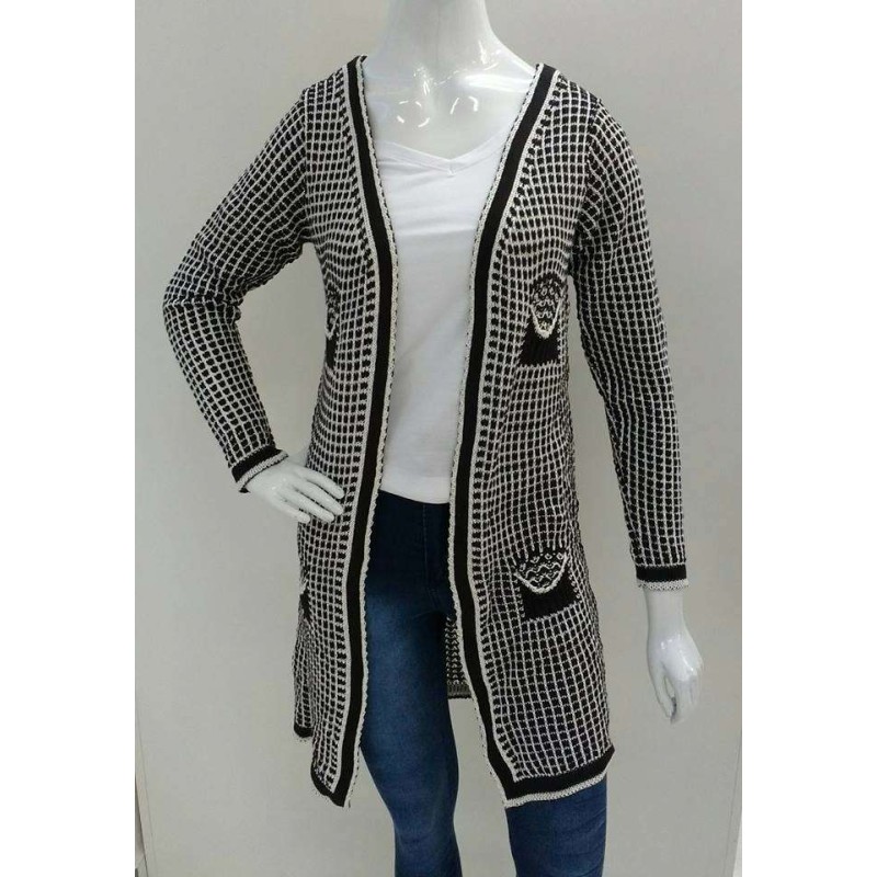 cardigan alongado tricô