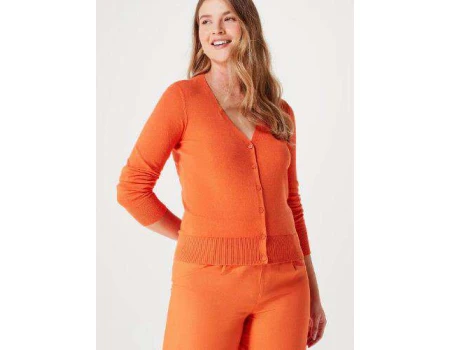 CARDIGAN FEMININO BÁSICO EM TRICÔ HERING K0WK - Laranja