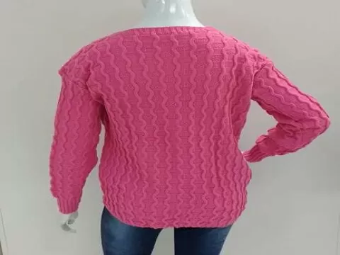 CARDIGAN FIO COM BOTÕES MSL TÊXTIL - Rosa