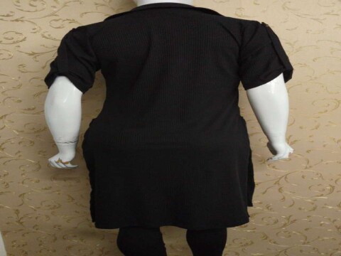 CARDIGAN MANGA CURTA COM FENDA - Preto