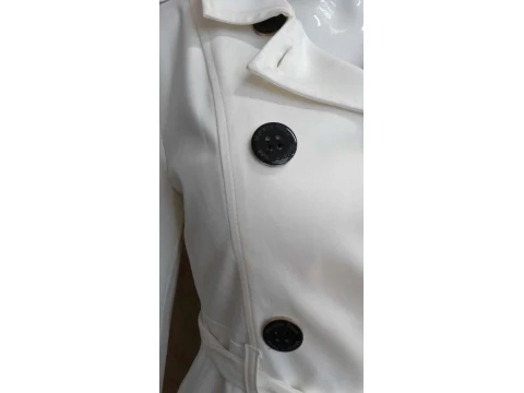 CASACO TRENCH COAT MORENA ROSA 103128 - Branco CASACO TRENCH COAT MORENA ROSA 103128 - Branco