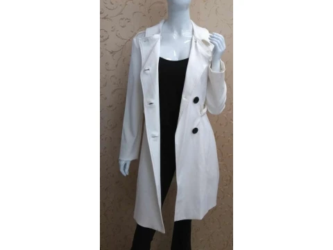 CASACO TRENCH COAT MORENA ROSA 103128 - Branco CASACO TRENCH COAT MORENA ROSA 103128 - Branco