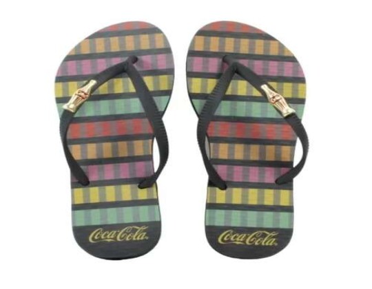 CHINELO FEMININO COOL STRIPES COCA COLA CC3424 - Preto