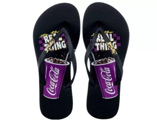 CHINELO FEMININO REAL COCA COLA CC4148 - Preto