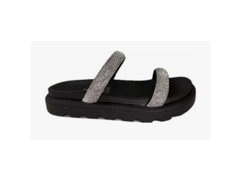 CHINELO PRATA PAPETE COM STRASS VIZZANO 6459.310 - Preto