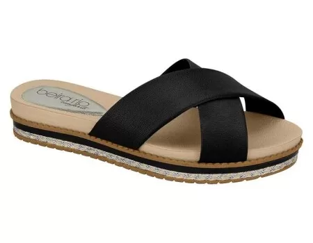 CHINELO SLIDE BEIRA RIO CONFORTO 8321.500 - Preto