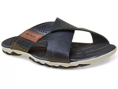 CHINELO EM COURO MASCULINO WEST COAST 121402 - Marinho