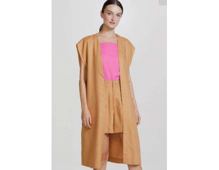 COLETE ALONGADO FEMININO HERING H89C - Caramelo