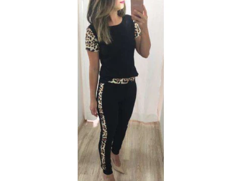 CONJUNTO CALÇA/BLUSA CANELADO INQUIETA 12955 - Preto CONJUNTO CALÇA/BLUSA CANELADO INQUIETA 12955 - Preto