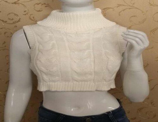 CROPPED DE FIO GOLA ROLÊ MANTOAN - Branco