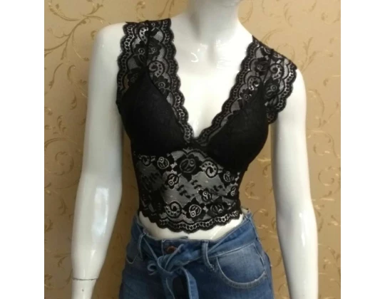 CROPPED RENDADO WJY F050/ F052 - Preto