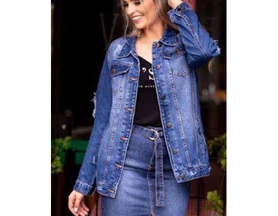 JAQUETA DESTROYED FEMININA KALLY JEANS 4024 - Jeans