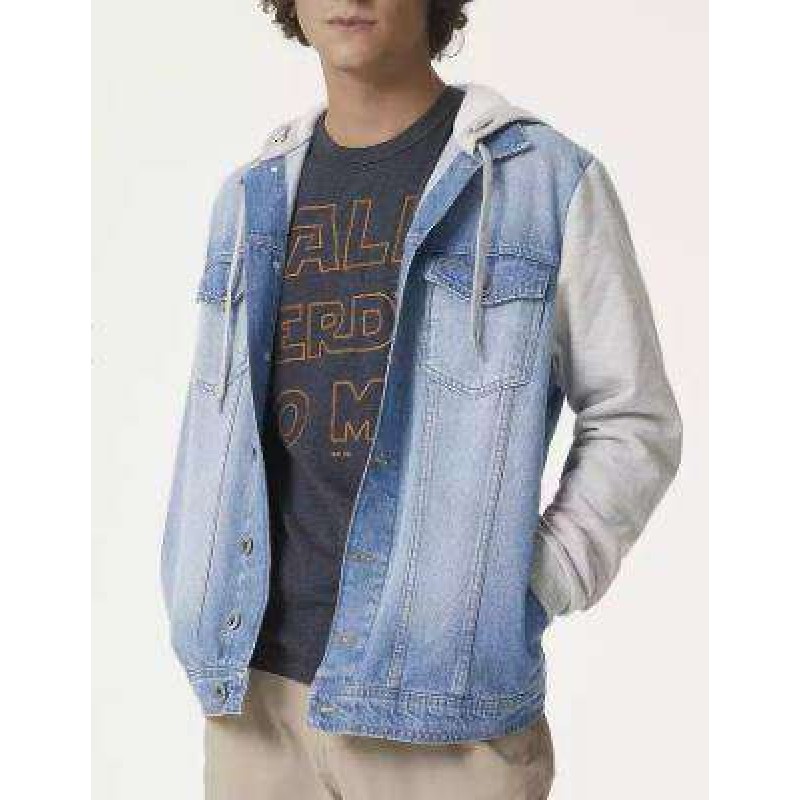 jaqueta jeans masculina moletom