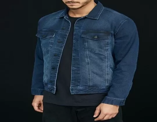 JAQUETA JEANS MOLETOM MASCULINA SLIM H31GJ - Jeans