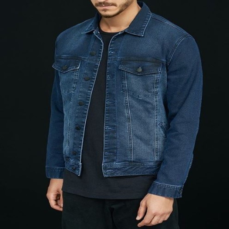 jaqueta moletom jeans masculina