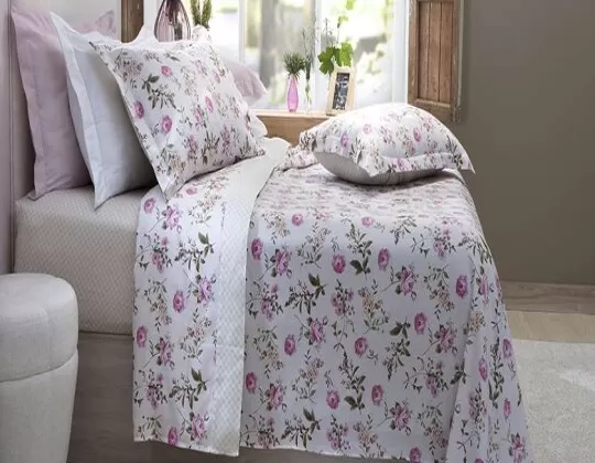 JOGO DE CAMA QUEEN CETIM 230 FIOS CORTTEX - Rosa