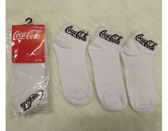 KIT 3 MEIAS INVISÍVEL COCA COLA 10099004 - Branco