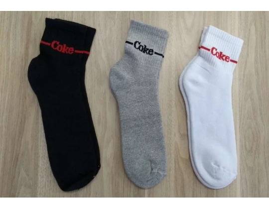 KIT COM 3 MEIAS MASCULINA ESPORTIVA COCA COLA 10.00106 - Multicor
