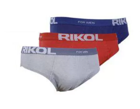 KIT CUECA SLIP ALGODÃO RIKOL 33001 - Azul