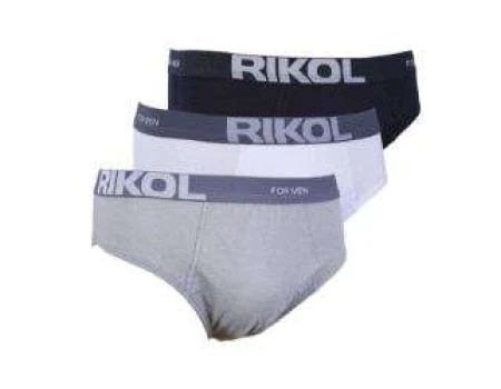 KIT CUECA SLIP ALGODÃO RIKOL 33001 - Branco