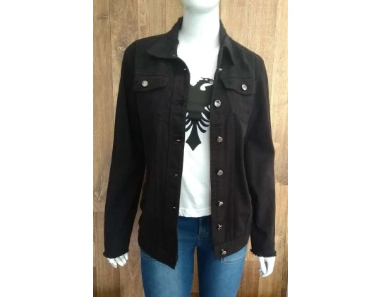 MAXI JAQUETA DESTROYED KALLY JEANS 4017 - Preto