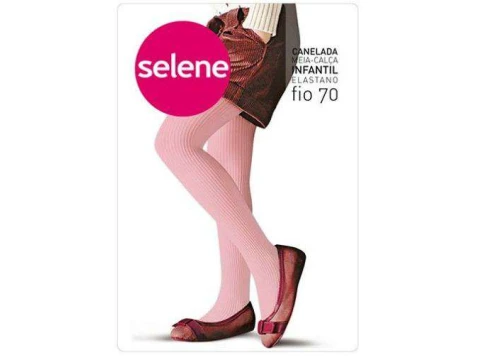MEIA CALÇA INF CANELADA FIO 70 SELENE 9500.002 - Rosa