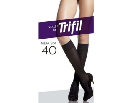 MEIA FINA 3/4 40 TRIFIL W06163 - Preto