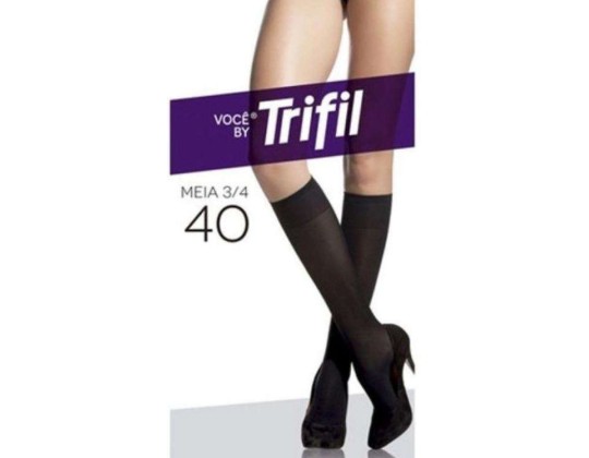 MEIA FINA 3/4 40 TRIFIL W06163 - Preto