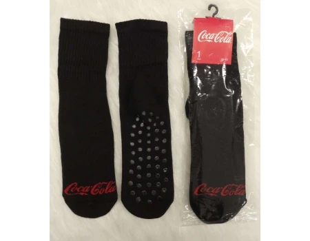 MEIA MASCULINA CANELADA PILATES COCA COLA 10050004 - Preto