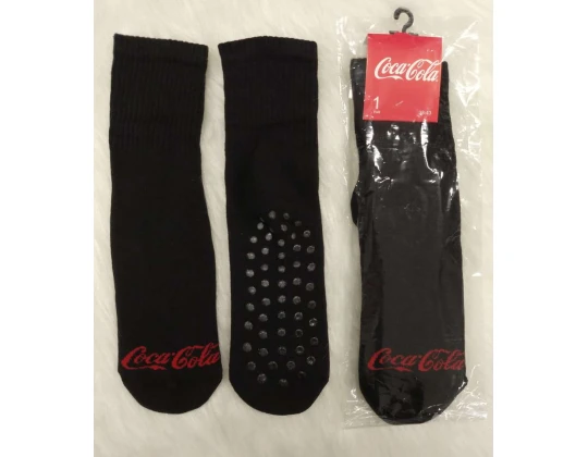 MEIA MASCULINA CANELADA PILATES COCA COLA 10050004 - Preto