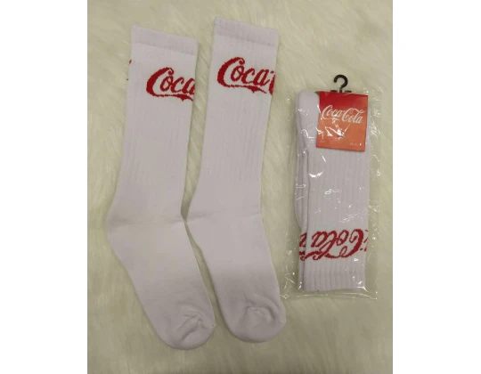 MEIA MASCULINA CANO LONGO COCA COLA 10140002 - Branco