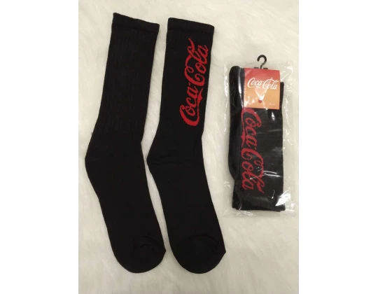 MEIA MASCULINA CANO LONGO COCA COLA 10140002 - Preto