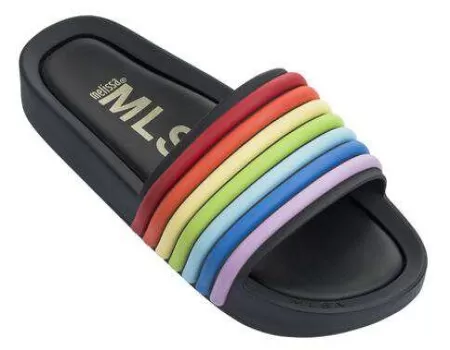 MELISSA BEACH SLIDE 3DB RAINBOW 32389 - Preto