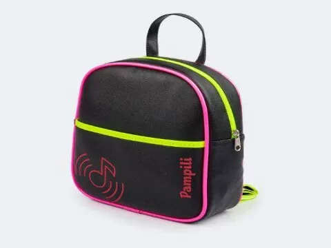 MOCHILA MUSIC UP DETALHES EM NEON PAMPILI 600.977 - Preto