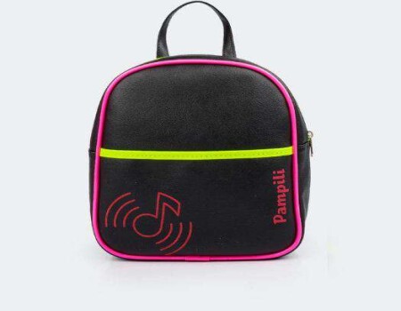 MOCHILA MUSIC UP DETALHES EM NEON PAMPILI 600.977 - Preto