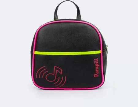 MOCHILA MUSIC UP DETALHES EM NEON PAMPILI 600.977 - Preto