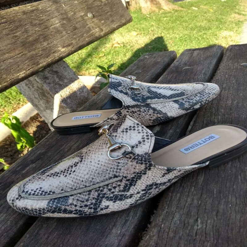 slip on couro bottero snake feminino