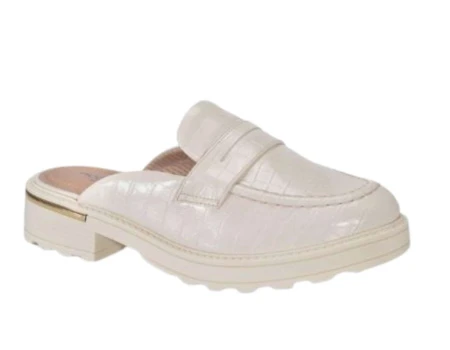 MULE TRATORADO CROCO PICCADILLY 735020-4 - Off white