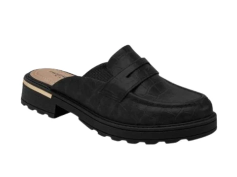 MULE TRATORADO CROCO PICCADILLY 735020-4 - Preto MULE TRATORADO CROCO PICCADILLY 735020-4 - Preto
