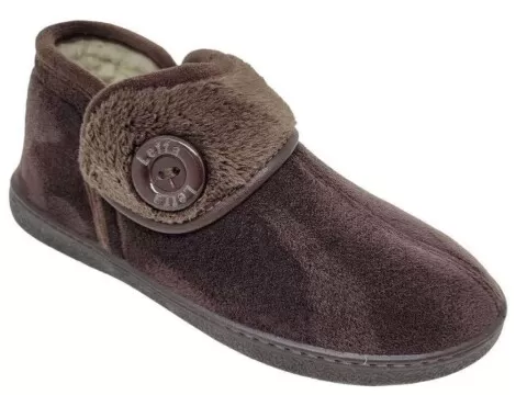 PANTUFA BOTA COM FORRO PELE LEFFA 976 - Marrom