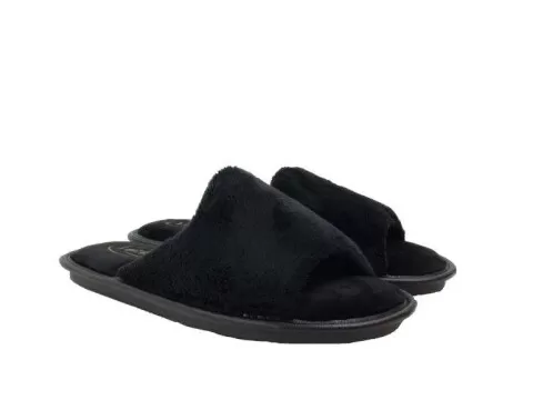 PANTUFA CHINELO DE PANO ABERTO LEFFA 859 - Preto