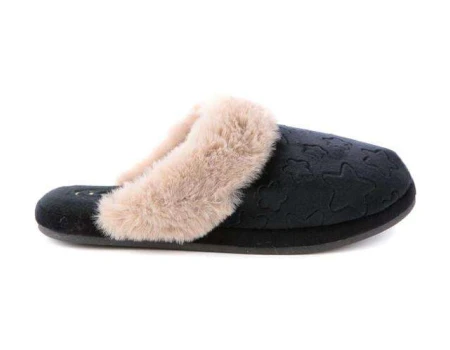 PANTUFA GOLA PELE SAFIRA ESTRELA LEFFA 460 - Preto