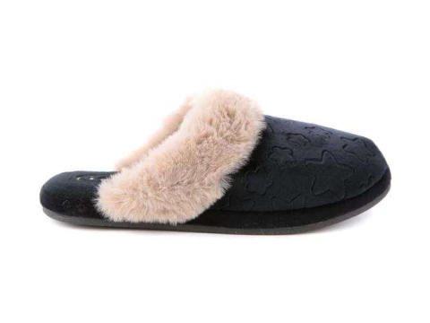 PANTUFA GOLA PELE SAFIRA ESTRELA LEFFA 460 - Preto