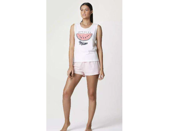 PIJAMA CURTO ESTAMPADO FEMININO HERING 7BYL - Off white