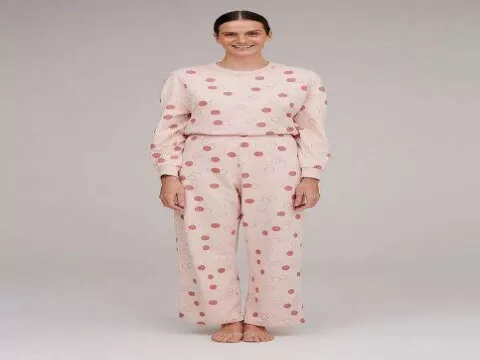 PIJAMA LONGO ESTAMPADO EM MOLETINHO HERING 7CJK - Rosa