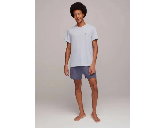 PIJAMA MASCULINO MANGA CURTA HERING 7613 - Azul