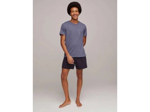 PIJAMA MASCULINO MANGA CURTA HERING 7613 - Marinho
